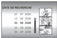 JVC GZ-MG57E - Ecran d'index des dates - 2