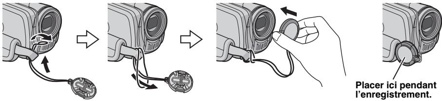 JVC GZ-MG57E - Fixation du couvre-objectif - 1