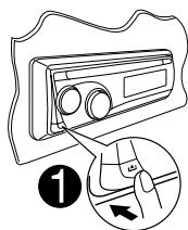 JVC KD-G343 - Retrait du panneau de commande - 1