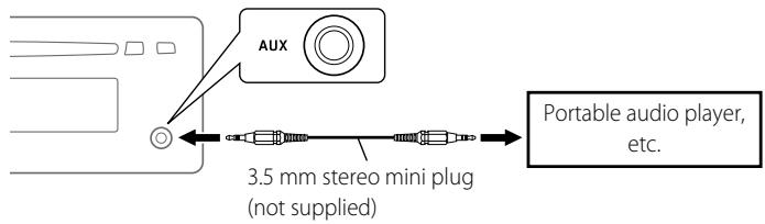 JVC KD-R412E - Connecting an external component to the AUX input jack - 1