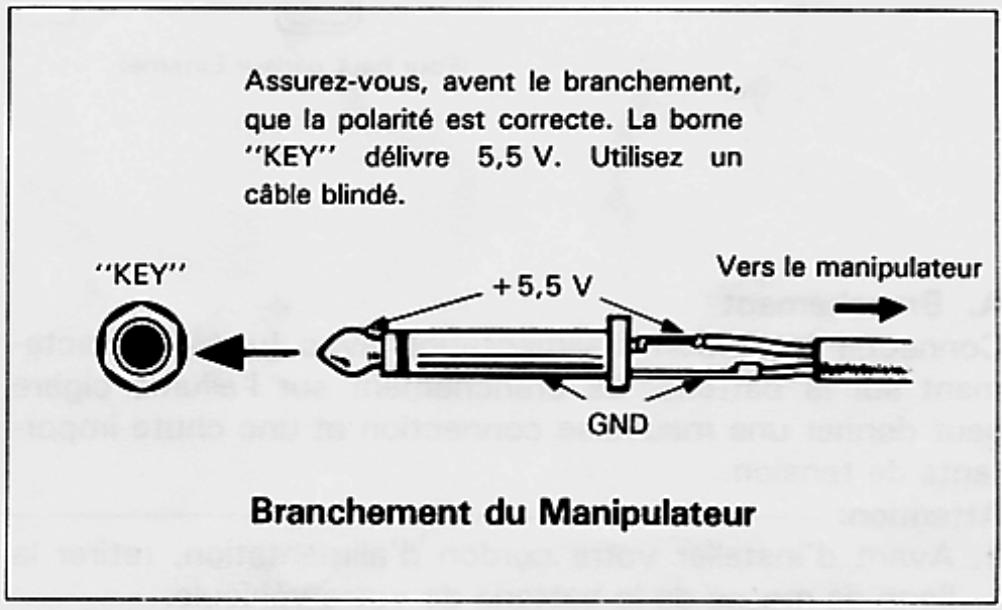 KENWOOD TS-140S - Branchement du manipulateur - 1