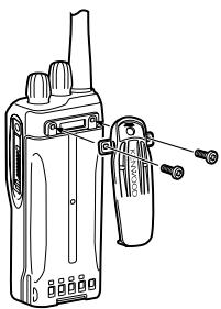KENWOOD TK-3180 - INSTALACION DEL GANCHO PARA CINTURON - 1