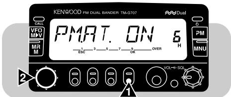 KENWOOD FM DUAL BANDER TIM-G707 PMAT. ON 6 H VOL→ SOL 2 1 2 3 4 5 6 7 8 9 OVER VNO MNU DUAL VFO MV MR M O PM