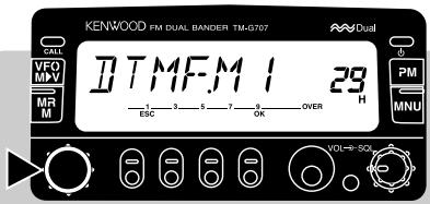 KENWOOD FM DUAL BANDER TM-G707 VFO MPV MR CALL DTMF.M I 29 H ESE OK OVER PM MNU VOL=SCI