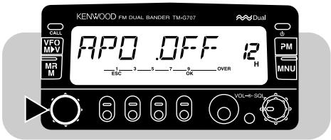 KENWOOD FM DUAL BANDER TM-07/07 APD .OFF 12 VFD MR M ESC 3 9 7 9 OVER H PM MNU VOL-P SOL