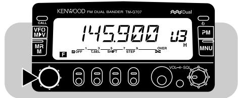 KENWOOD FM DUAL BANDER TIA-G707 145.900 03 OFF 1 CSEL SHIFT 7 STEP OVER PM MNU VOL- SQL