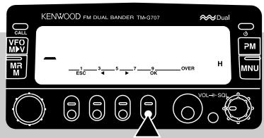 KENWOOD FM DUAL BANDER TM-G707 CALL VFO MM MR M - 1 ESC 3 5 7 9 OVER H H PM MNU VOL→SOL
