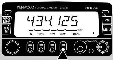 KENWOOD FM DUAL BANDER TM-G707 VFD MMV MR M CALL 434.125 1 3 5 7 9 OVER L TONE REV LOW BAND PM MNU VOLI-5GAL