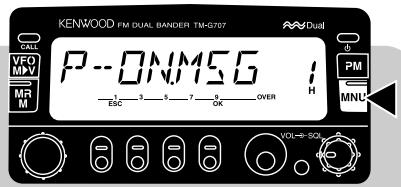KENWOOD FM DUAL BANDER TM-G707 P--ONM15G Esc 7 OK OVER H VFC MPY MR M Dual PM MNU VOL-H SOI