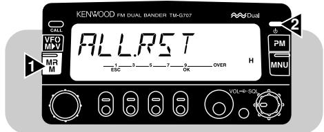 KENWOOD FM DUAL BANDER TM-G707 CALL VFO MAX MR M ALLLAST ESC 1 2 3 4 5 6 7 8 9 10 OVER H H PM MNU VOL→SCI