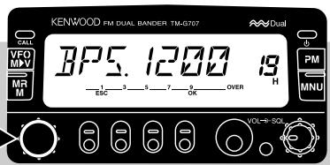 KENWOOD FM DUAL BANDER TM-G757 BPS. 1200 19 H VFC MPV M MR M ON OFF VOLI-SDL P PM MNU