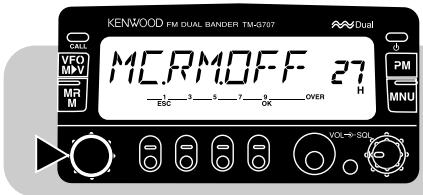 KENWOOD FM DUAL BANDER TM-6757 MCRMOFF 27 H CALL VCO MV MR M 1 ESC 3 5 7 9 OVER PM MMNU VOL+SOE