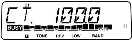 CT 100.0 BUSY 1 3 5 7 9 OVER H TONE REV LOW BAND