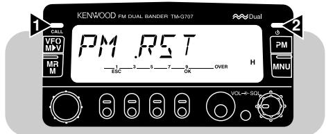 KENWOOD FM DUAL BANDER TM-G707 2 Dual CALL VFD MV MR M PM .RST ESC 3 5 7 9 OVER H PM MNU VOL→SQL