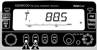 KENWOOD FM DUAL BANDER TM-G707 T. 805 CALL VFO MPA MR M 1 ESC 3 5 7 OK 5 OVER H PM MNU VOL-H-SOL 1 2