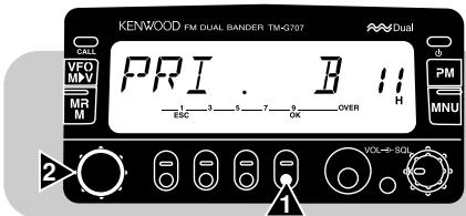 KENWOOD FM DUAL BANDER TM-G707 VFO MMV MR M PRI . B : : ESC 3 5 7 9 OVER H PM MNU 2 1 VOL→-SGL