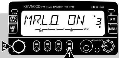 KENWOOD FM DUAL BANDER TM-GT07 MPL.O. ON 3 H VLO=50Hz 2 1 EMC 7 5 7 9 OVER PM MNU
