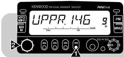KENWOOD FM DUAL BANDER TM-G707 CALL VFD MV MR M UPPR. 146 g H 1 ESC 3 5 7 9 OVER PM MNU 2 VOL←50Hz 1