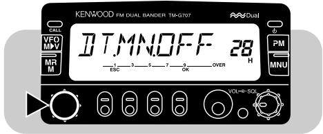 KENWOOD FM DUAL BANDER TM-GT07 D.T.MNOFF 28 1 ESC 3 5 7 9 OVER H PM MNU VOL-SDL
