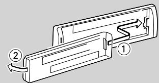KENWOOD KDC-BT6044 - Retrait de la façade: Retrait - 1