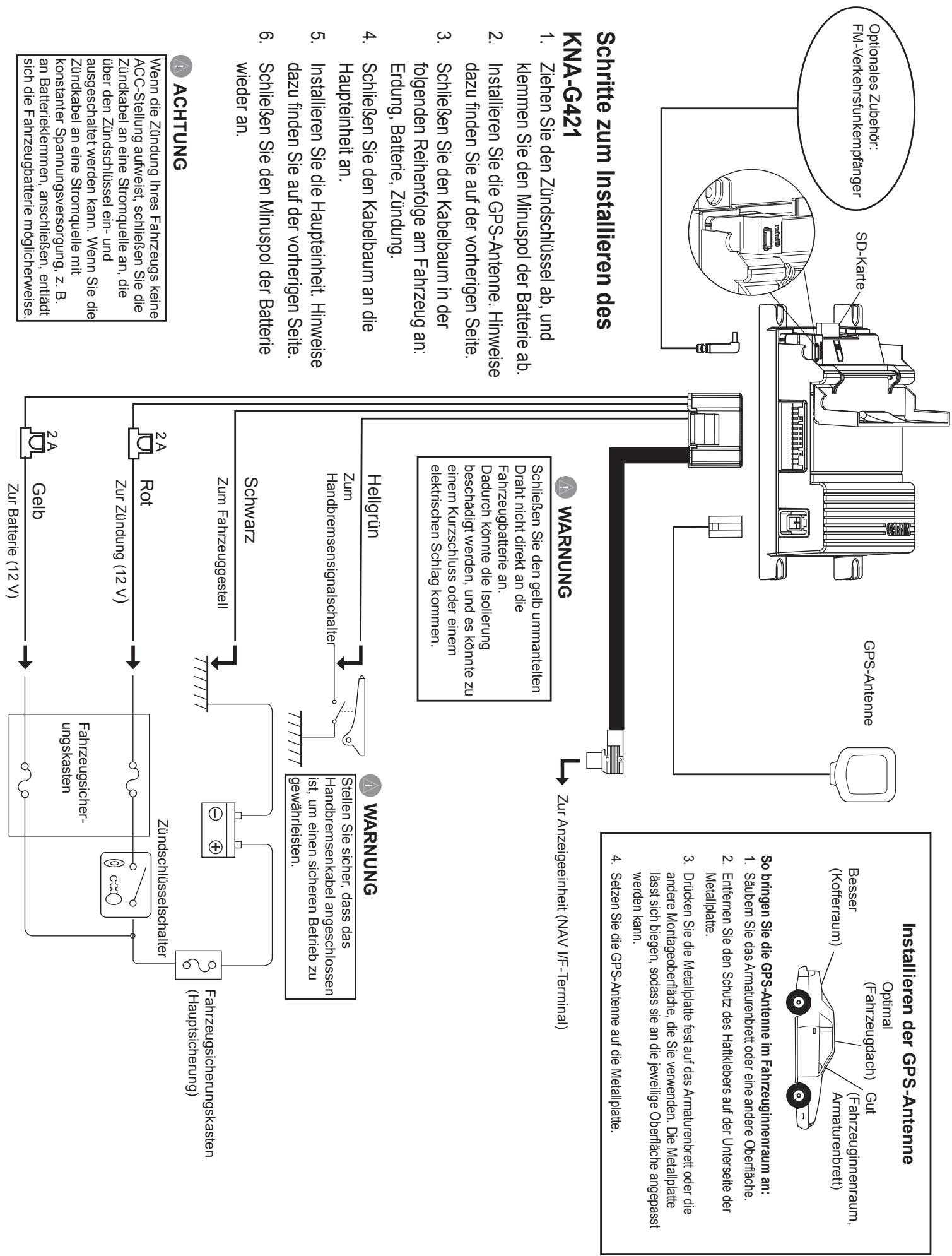 KENWOOD KNA-G421 - Installieren von optionalem Zubehör - 1