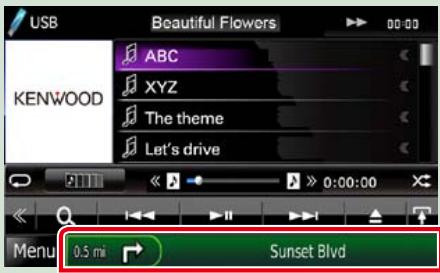 KENWOOD DNX5060EX - Contrôler l'audio depuis l'écran de navigation - 1