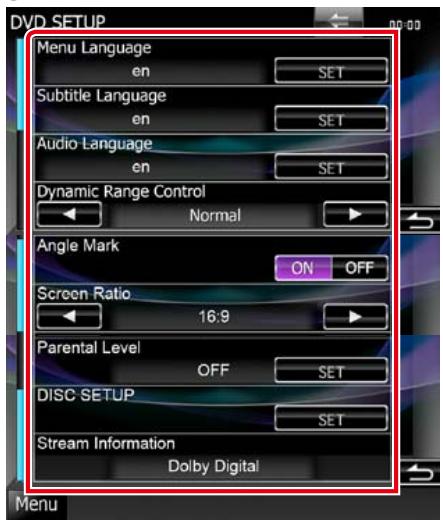 KENWOOD DNX5060EX - | Réglez chaque option comme suit. - 1