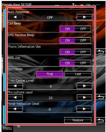 KENWOOD DNX5060EX - Configuration du téléphone mains-libres - 1