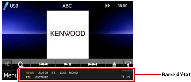 KENWOOD DNX5060EX - Indicateurs de la barre d'état - 1