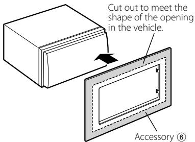 Cut out to meet the shape of the opening in the vehicle. Accessory ⑥