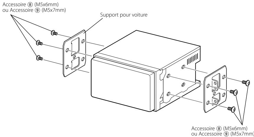 Accessoire ⑧ (M5x6mm) ou Accessoire ⑨ (M5x7mm) Support pour voiture Accessoire ⑧ (M5x6mm) ou Accessoire ⑨ (M5x7mm)