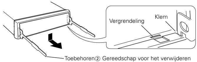Vergrendeling Klem Toebehoren② Gereedschap voor het verwijderen