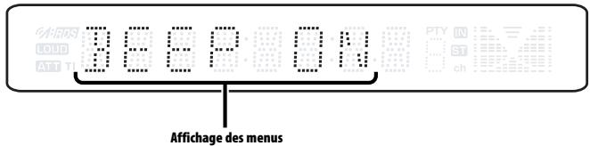 AFFICHAGE DES MENUS