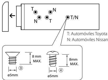 T: Automóviles Toyota N: Automóviles Nissan T/N 8 mm MAX. 8mm MAX. ∅5mm ∅5mm