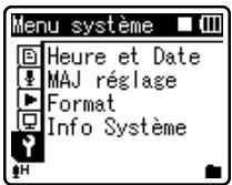 OLYMPUS WS-450S - Appuyez sur la touche + ou - pour sélectionner l'onglet [Menu système]. - 1