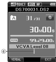 OLYMPUS DS-7000 - Appuyez sur les touches ▶▶▶ ou ▶◀◀ pour régler le niveau sonore de la pause pendant l'enregistrement. - 1