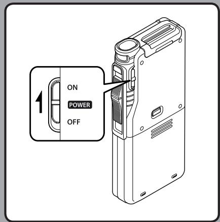 OLYMPUS DS-7000 - Mise en marche de l'enregistreur - 1