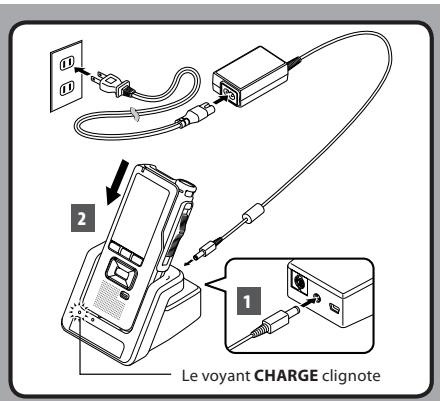 OLYMPUS DS-7000 - Rechargement à l'aide du support et de l'adaptateur secteur - 1