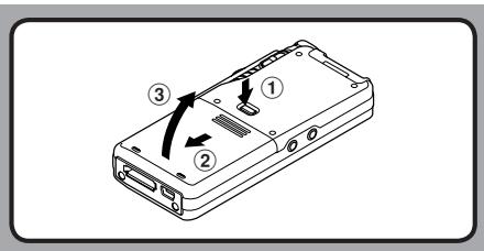 OLYMPUS DS-7000 - Installation de la batterie - 1