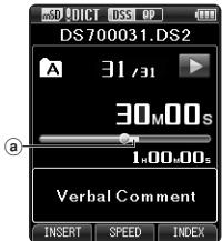 OLYMPUS DS-7000 - Appuyez sur la touche ▶▶▶ ou ▶◀◀ et maintenez-la enfoncée pendant la lecture d'un fichier. - 1