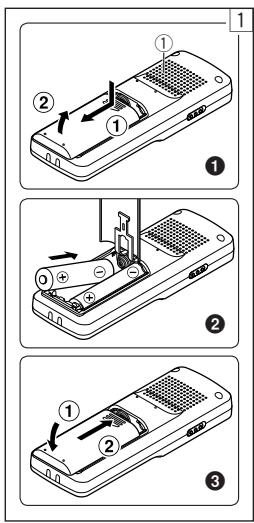 Diagram showing three-step installation of a device with labeled parts and directional arrows indicating motion.