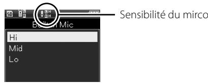 OLYMPUS LS-20 - Utilisez les touches + / - pour régler la sensibilité - 1