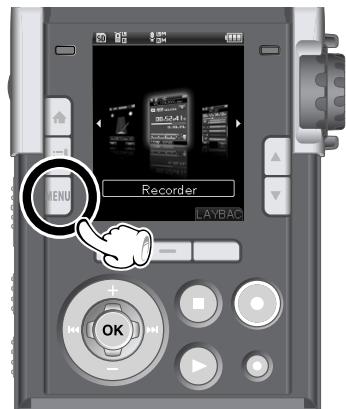 OLYMPUS LS-20 - Appuyez sur la touche MENU pour refermer le menu - 1