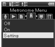 OLYMPUS LS-20 - Utilisez les touches + / - pour sélectionner l'élément à régler - 1