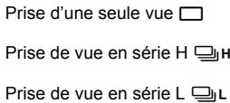 Prise d'une seule vue □ Prise de vue en série H □□H Prise de vue en série L □□L