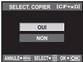 SELECT. COPIER [CF×D] OUI NON ANNULE→MENU SELECT→ OK→OK