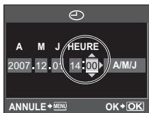A M J HEURE 2007.12.01 14:00 A/M/J ANNULE→MENU OK+OK