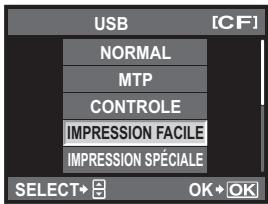 USB NORMAL MTP CONTROLE IMPRESSION FACILE IMPRESSION SPÉCIALE SELECT→ OK+OK