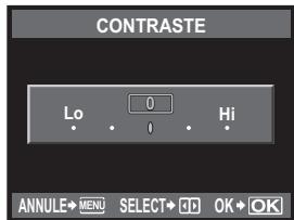 CONTRASTE Lo 0 Hi ANNULE→ MENU SELECT→ 3D OK→ OK