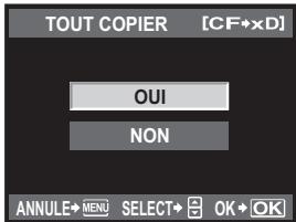 TOUT COPIER [CF×D] OUI NON ANNULE→MENU SELECT→ OK→OK